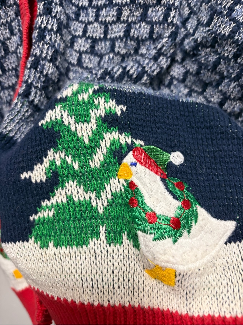 Vintage 1980s Sweater Loft New York Christmas Cardigan with Geese Size Large - Picture 4 of 7